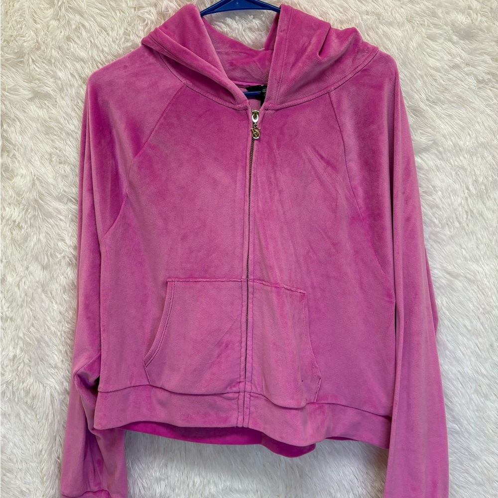 Victoria's Secret On Point Pink Soft Velour Velvet Zip-Up Hoodie | Size Large 💗✨